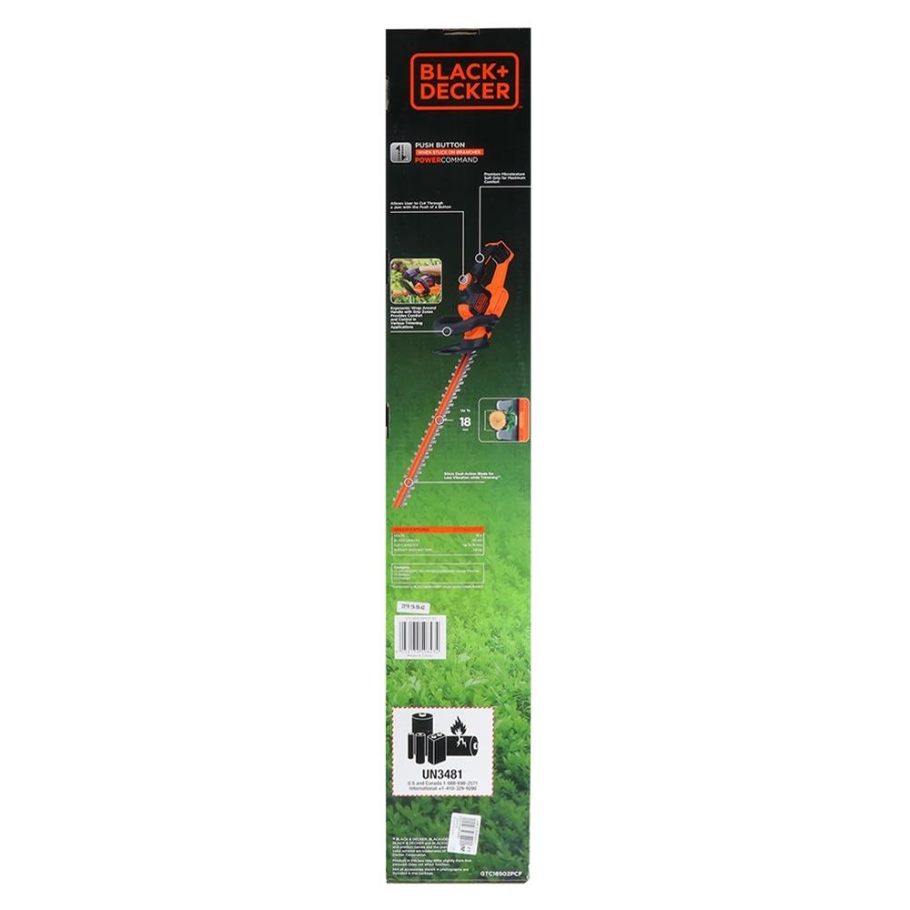 เครื่องตัดแต่งพุ่มไม้ไร้สาย (พร้อมแบตเตอรี่) BLACK&DECKER GTC18502PCF B1 18 โวลต์