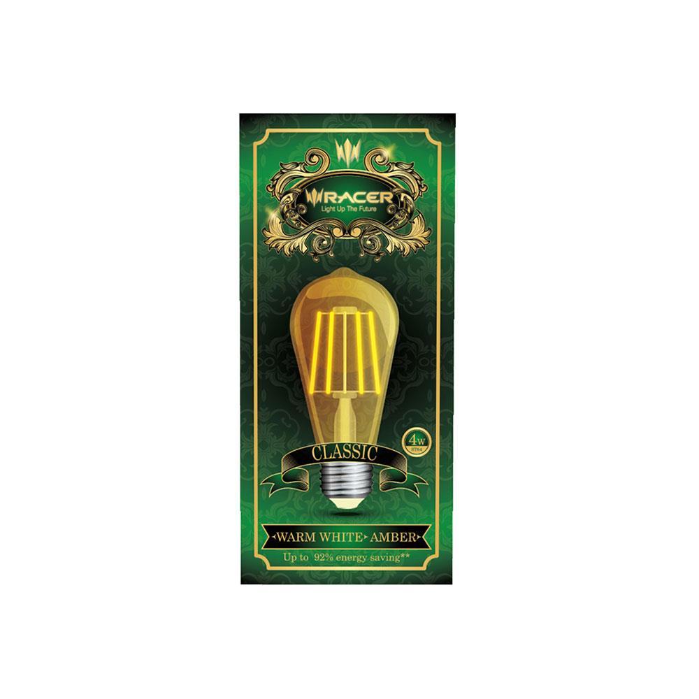 หลอด LED RACER ST6 FILA AMBER 4 วัตต์ WARMWHITE E27
