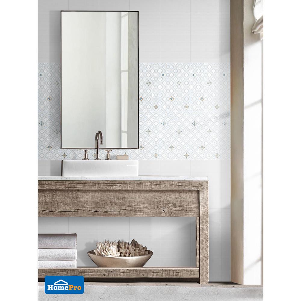 กระเบื้องผนัง 25x40 ซม. บล็องก์ โอเชี่ยน เทาอ่อน