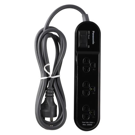 รางปลั๊กไฟ 3 ช่อง 1 สวิตซ์ PANASONIC WCHG24232B 2 ม. สีดำ_1