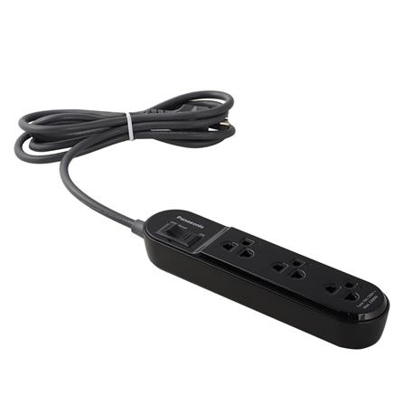 รางปลั๊กไฟ 3 ช่อง 1 สวิตซ์ PANASONIC WCHG24232B 2 ม. สีดำ_2