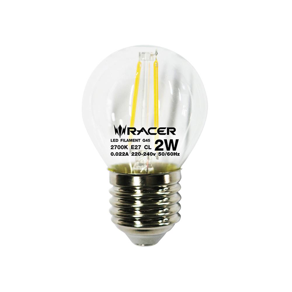 หลอด LED RACER G45 FILAMENT CLEAR 2 วัตต์ WARMWHITE E27