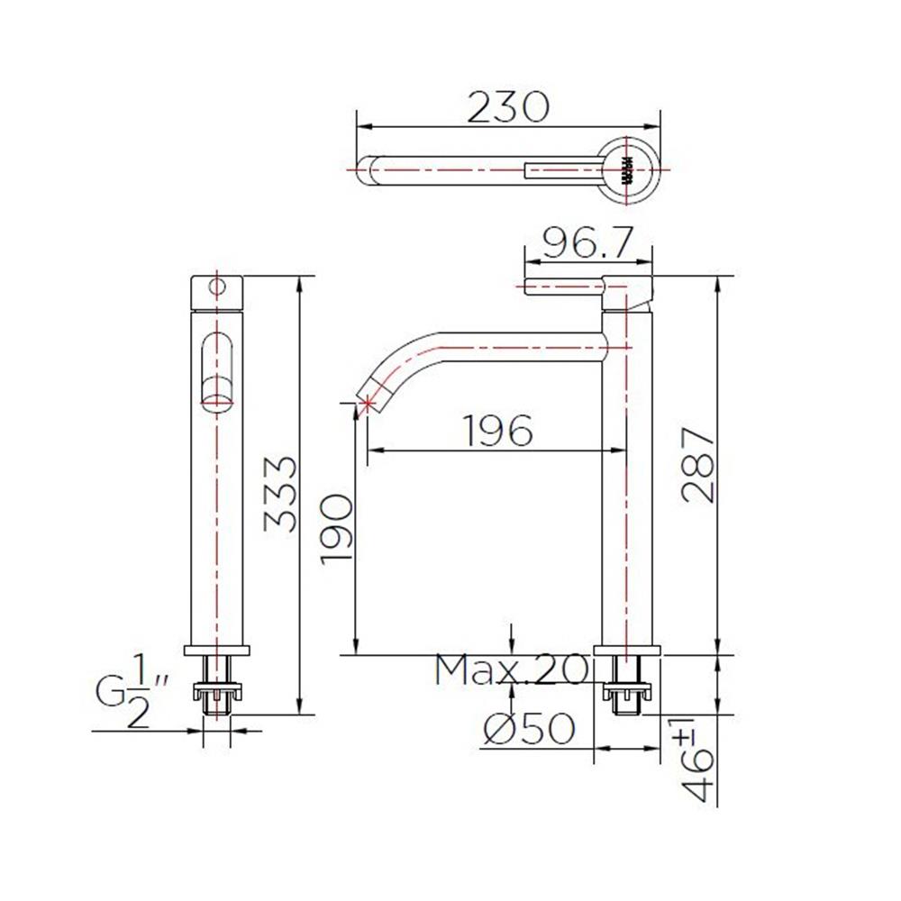 ก๊อกอ่างล้างหน้าเดี่ยว KARAT FAUCET KF-32-611-50 สีโครม