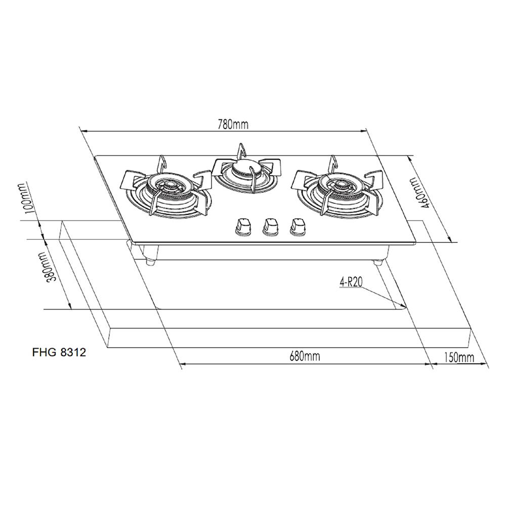 เตาฝังแก๊ส FRANKE FHG8312 78 ซม.