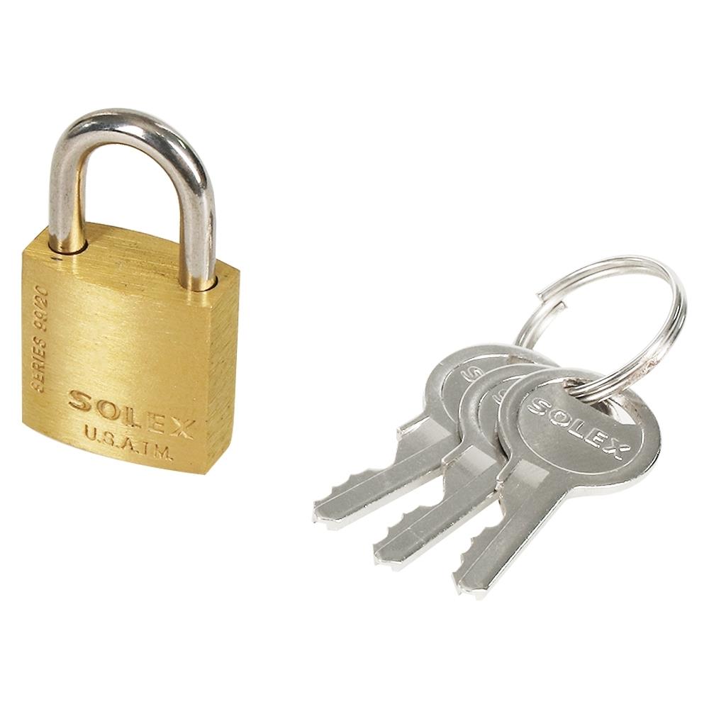 กุญแจสปริง SOLEX SL99 20 มม. สีทองเหลือง