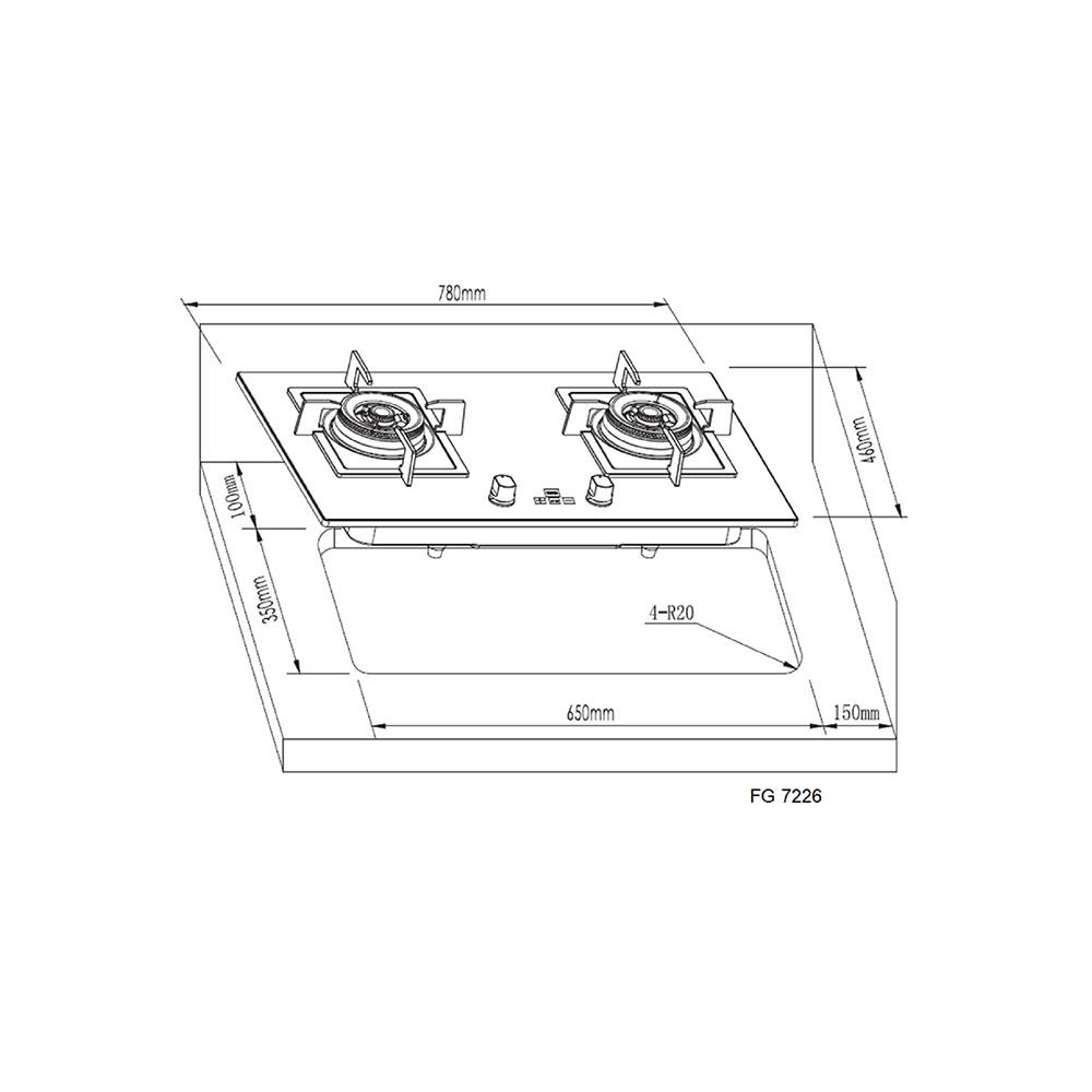 เตาฝังแก๊ส FRANKE FG 7226 76 ซม.