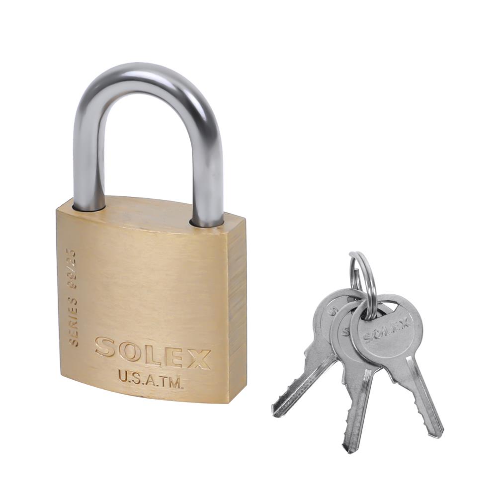 กุญแจสปริง SOLEX SL99 25 มม. สีทองเหลือง