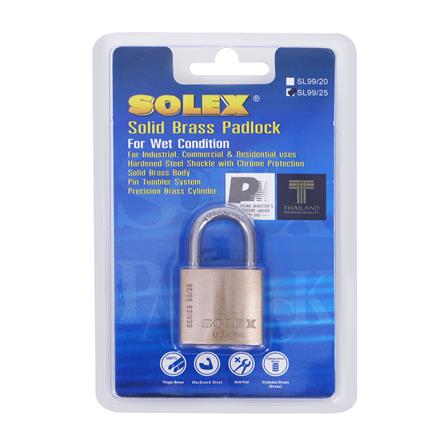 กุญแจสปริง SOLEX SL99 25 มม. สีทองเหลือง_2