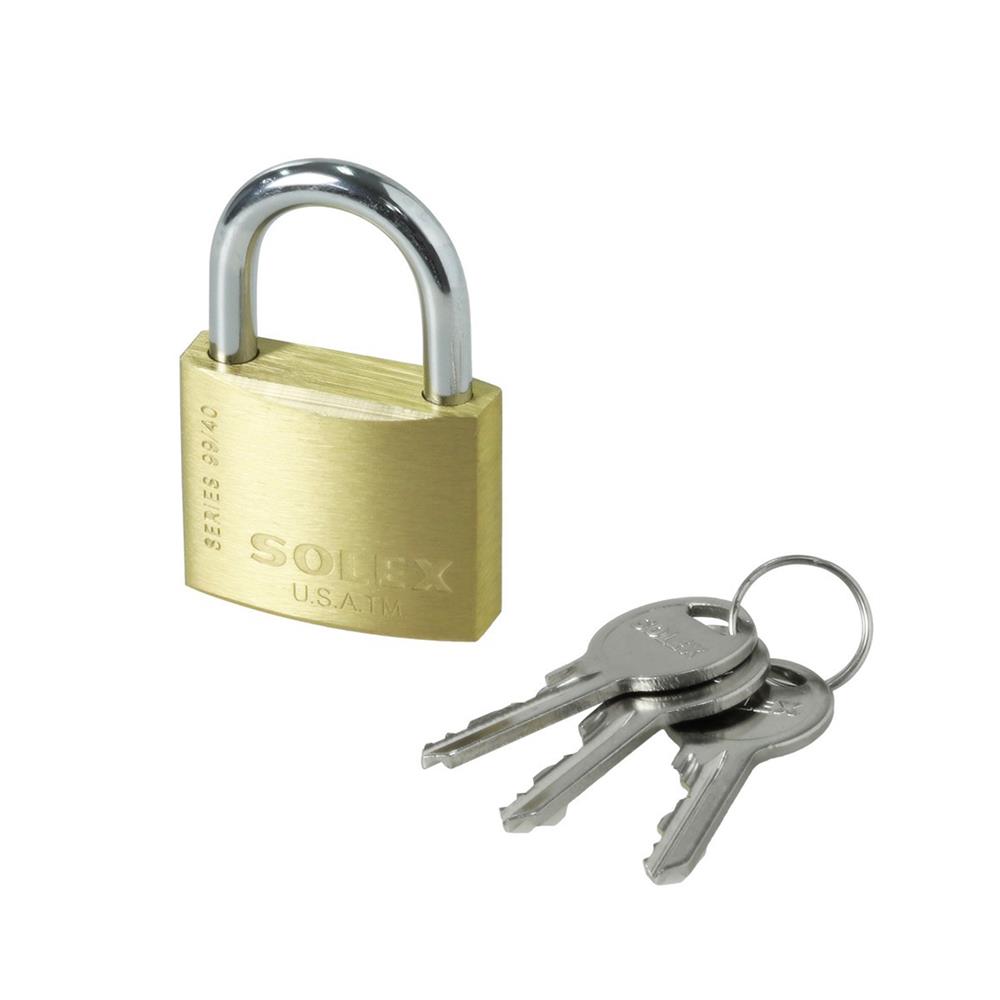 กุญแจสปริง SOLEX SL99 40 มม. สีทองเหลือง