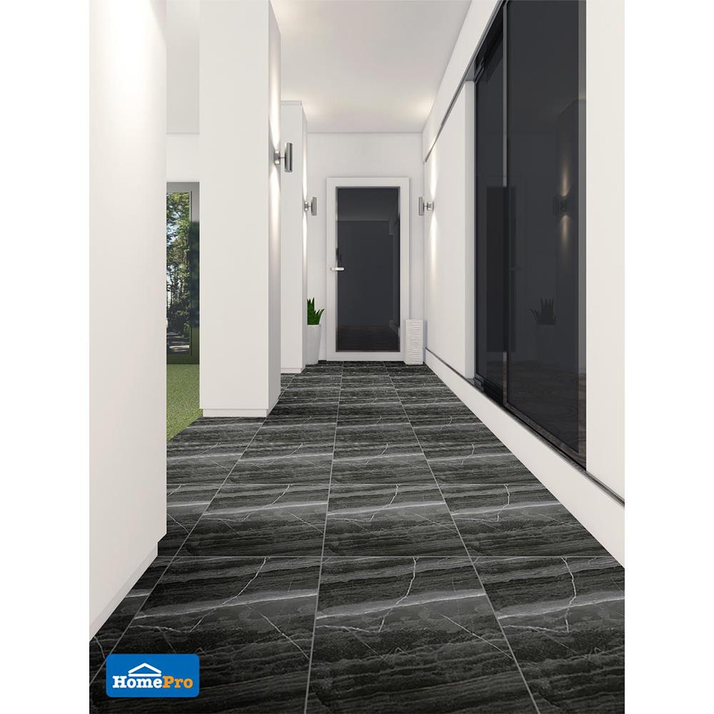 กระเบื้องพื้นพอร์ซเลน  16x16 นิ้ว COTTO ฮาร์โมไนซ์ สโตน เทาเข้ม PM 0.96M2