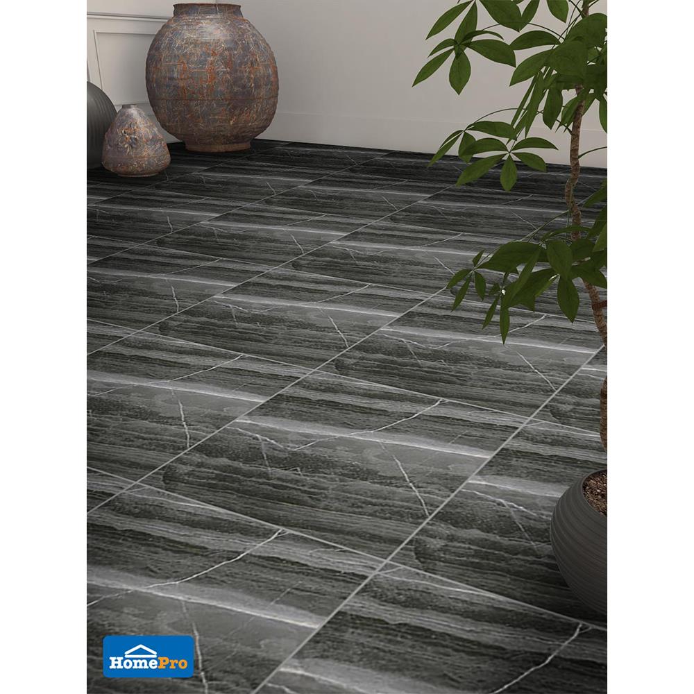 กระเบื้องพื้นพอร์ซเลน  16x16 นิ้ว COTTO ฮาร์โมไนซ์ สโตน เทาเข้ม PM 0.96M2