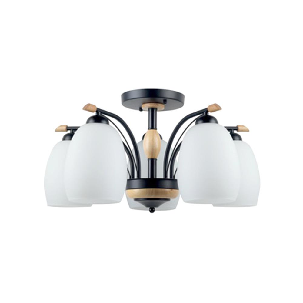 ไฟถาด L&E 01-02684 5 หัว สีขาว/ทองรมดำ