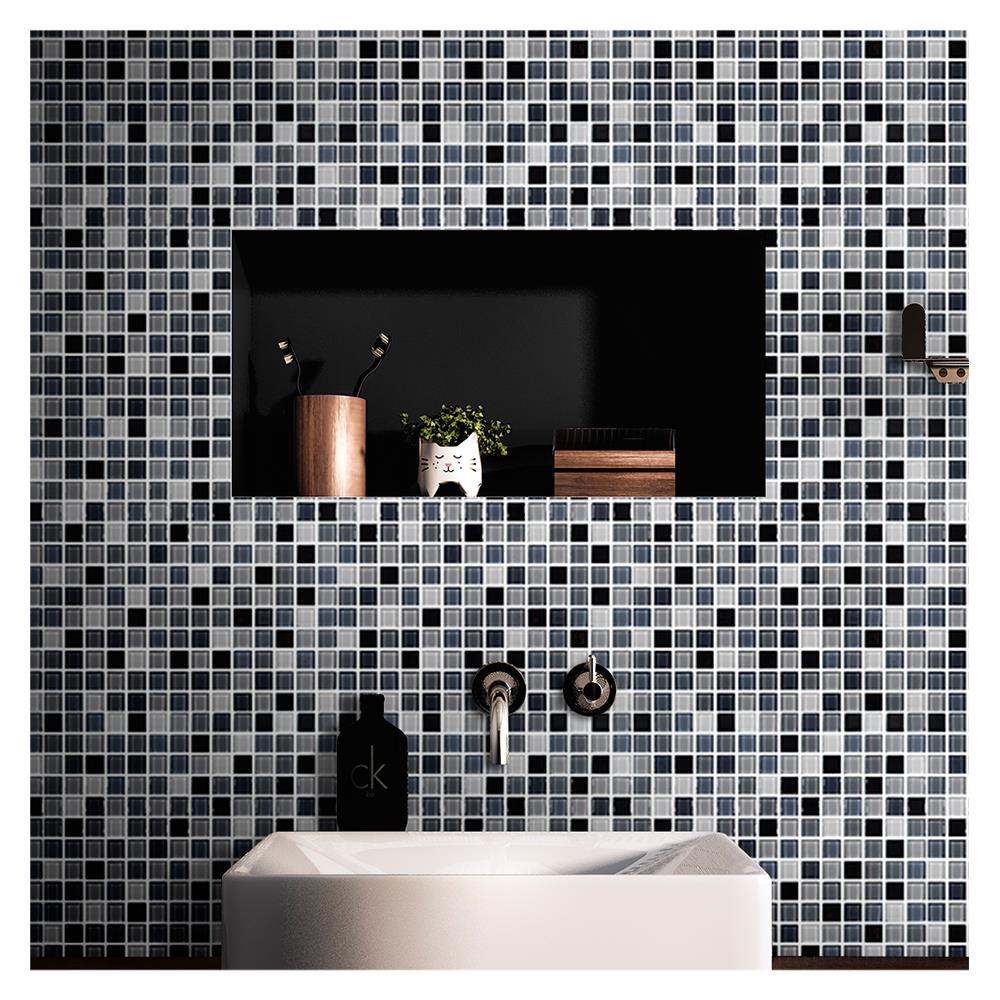 โมเสคแก้ว 30x30 ซม. TARA คละลายไลท์แบล็ค