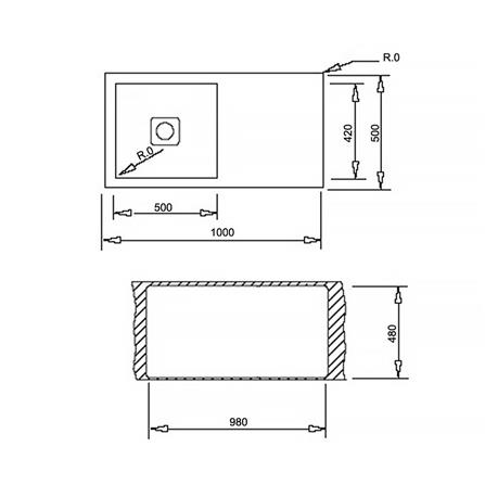 ซิงค์ฝังสแควร์ 1 หลุม 1 ที่พัก TEKA TQB R10 สเตนเลส_3