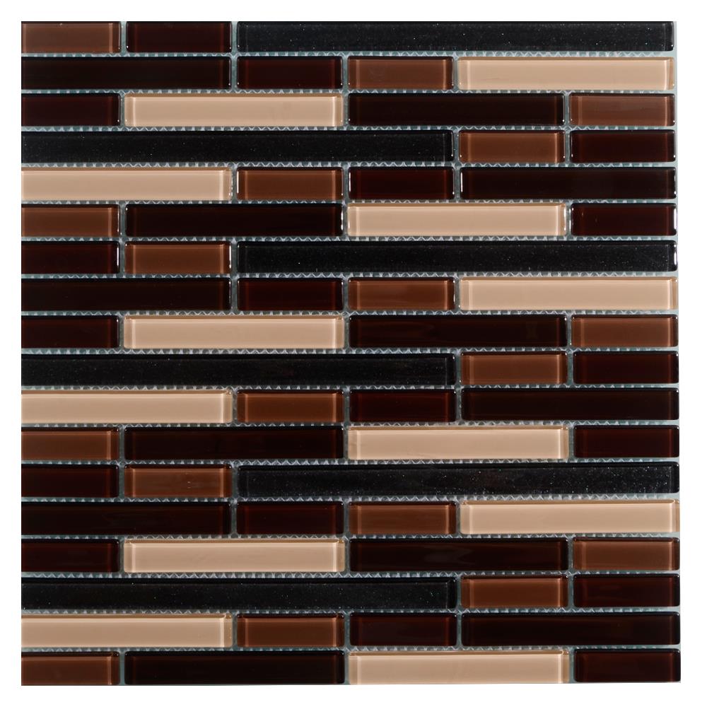 โมเสคแก้ว 30x30 ซม. มิกส์บราวน์