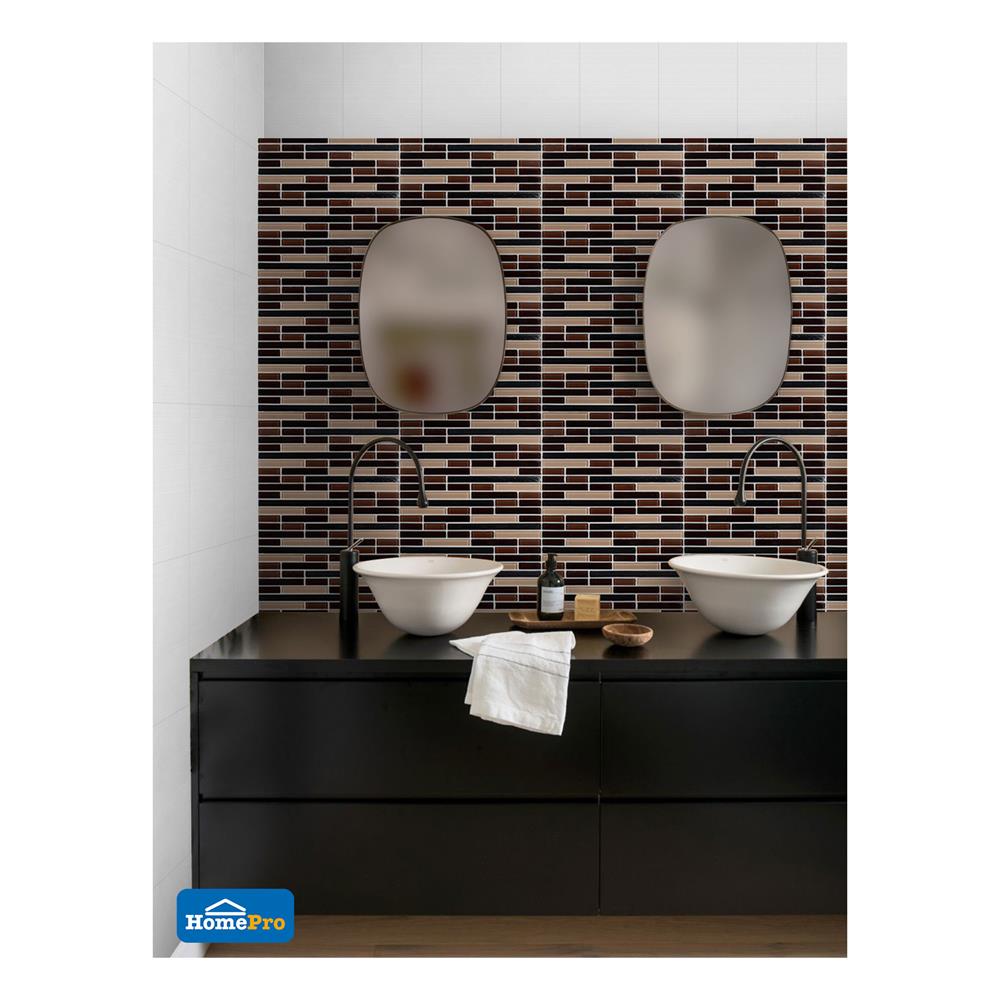 โมเสคแก้ว 30x30 ซม. มิกส์บราวน์