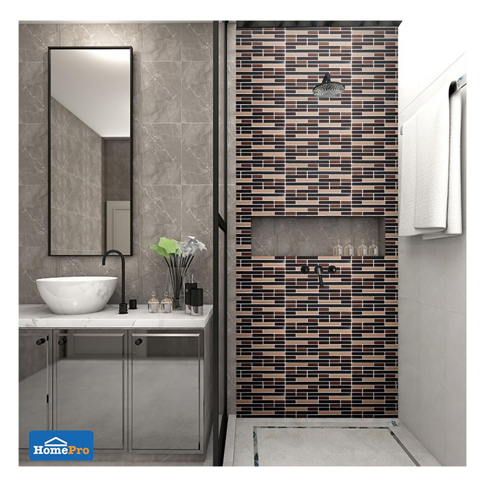 โมเสคแก้ว 30x30 ซม. มิกส์บราวน์