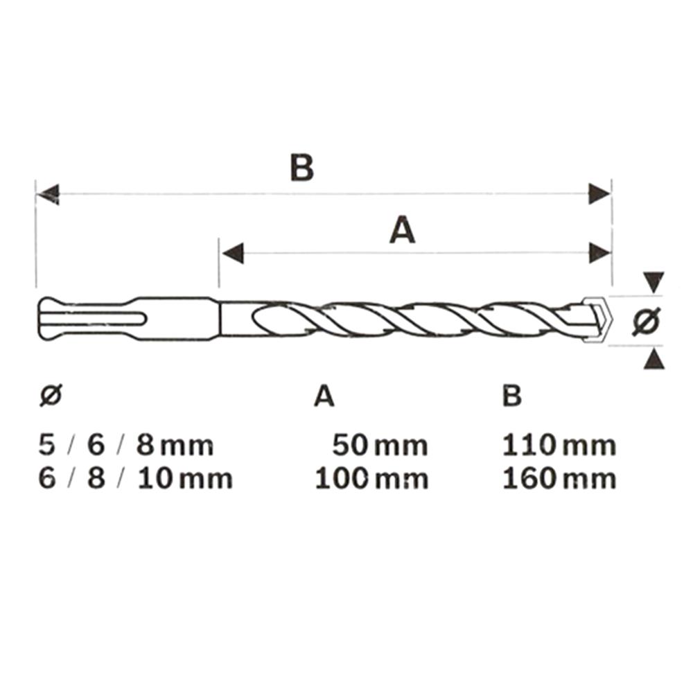ชุดดอกสว่านโรตารี่ BOSCH SDS PLUS 6 ชิ้น/ชุด