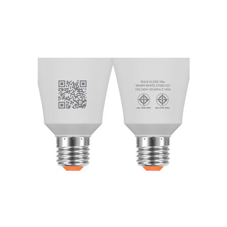 หลอด LED LAMPTAN BULB GLOSS 18 วัตต์ WARM WHITE E27_4