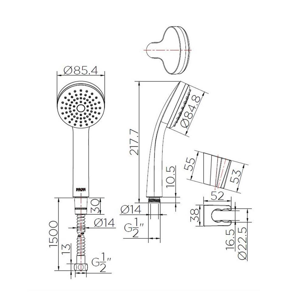 ชุดฝักบัวสายอ่อน 1 ระดับ KARAT FAUCET รุ่น KS-32-231-50 สีโครม