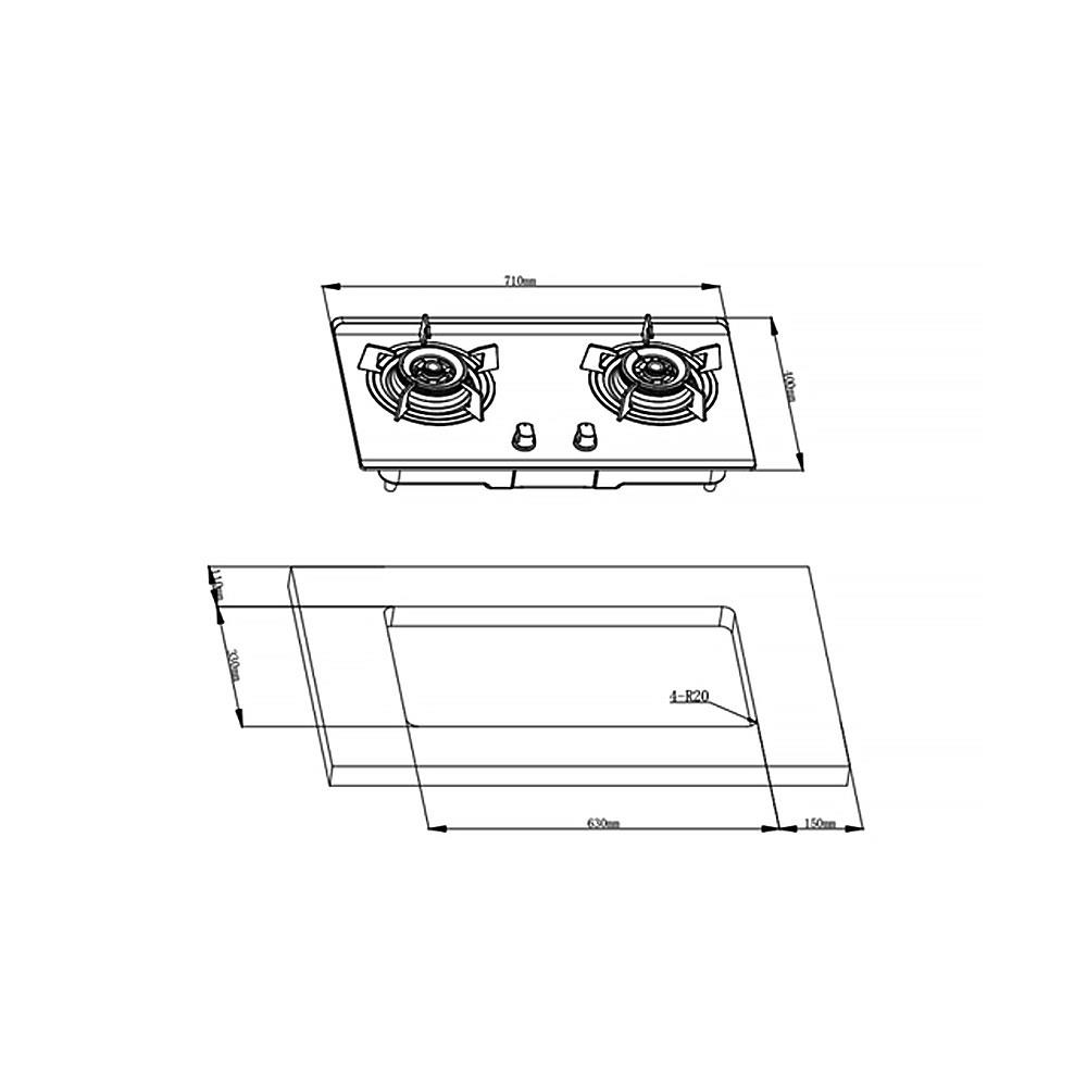 เตาฝังแก๊ส FRANKE FHS 7212 71 ซม.