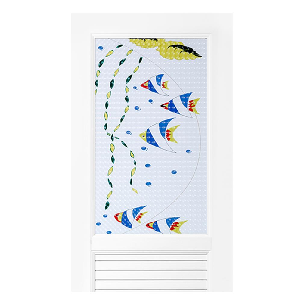 ชุดประตูห้องน้ำ UPVC ASARA G921 ปลาทะเล 70X200 ซม. สีขาว พร้อมวงกบ ไม่เจาะลูกบิด