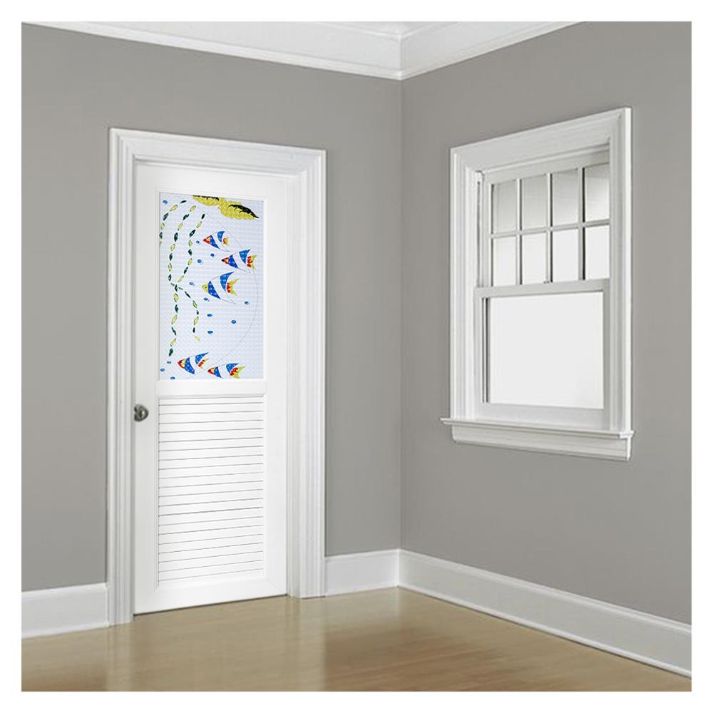 ชุดประตูห้องน้ำ UPVC ASARA G921 ปลาทะเล 70X200 ซม. สีขาว พร้อมวงกบ ไม่เจาะลูกบิด