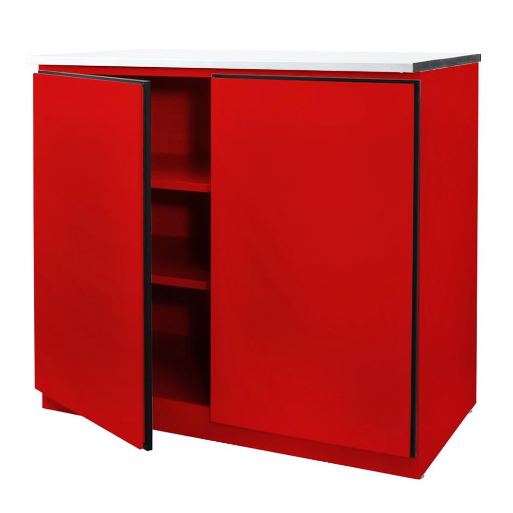 ตู้เหล็กบานเปิดทึบ KIOSK DB-201 สีแดง