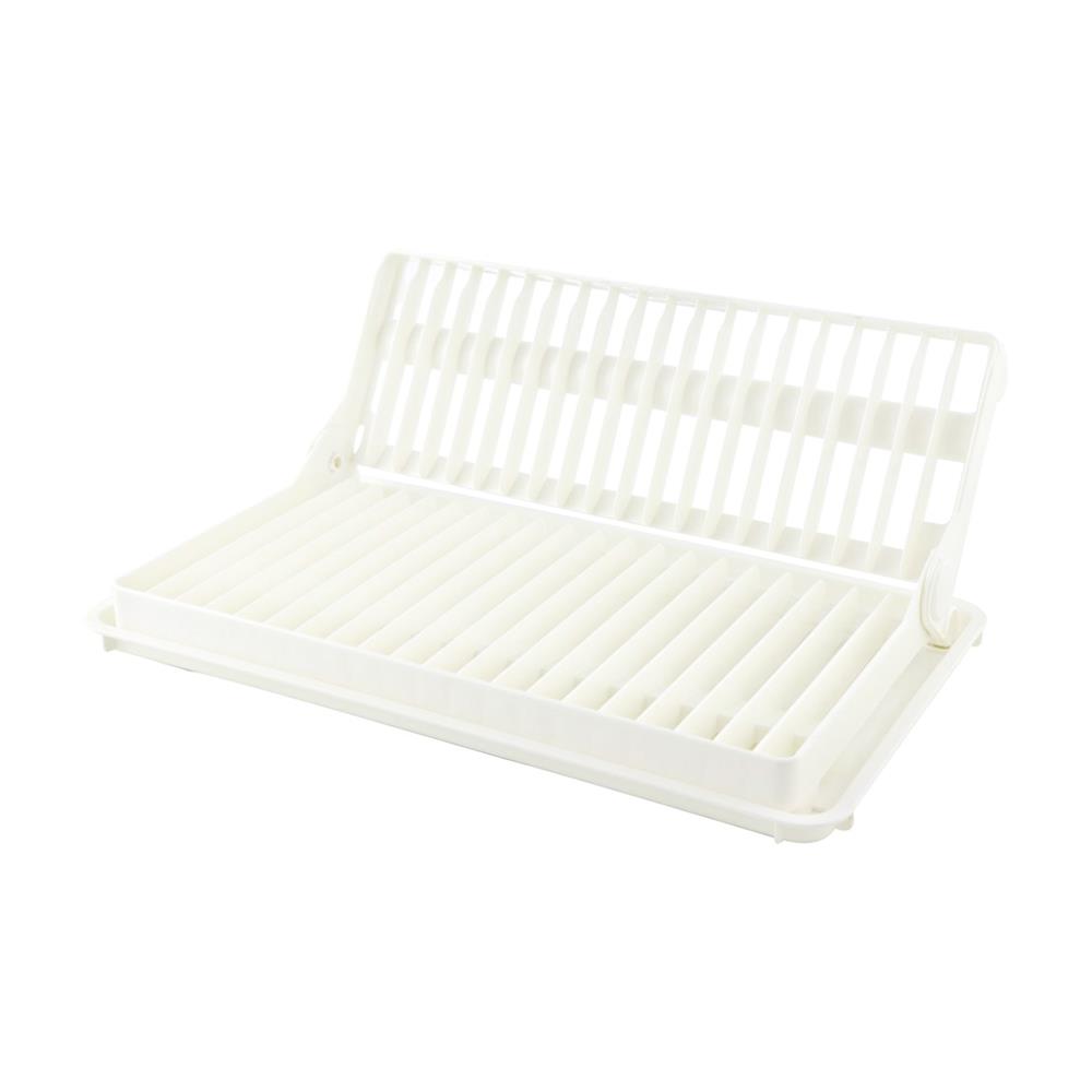 ที่คว่ำจานพลาสติกแบบพับได้พร้อมถาดรองน้ำ