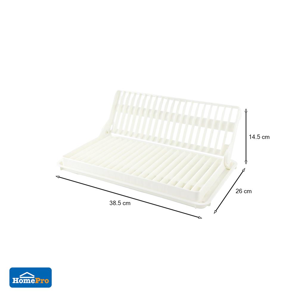 ที่คว่ำจานพลาสติกแบบพับได้พร้อมถาดรองน้ำ