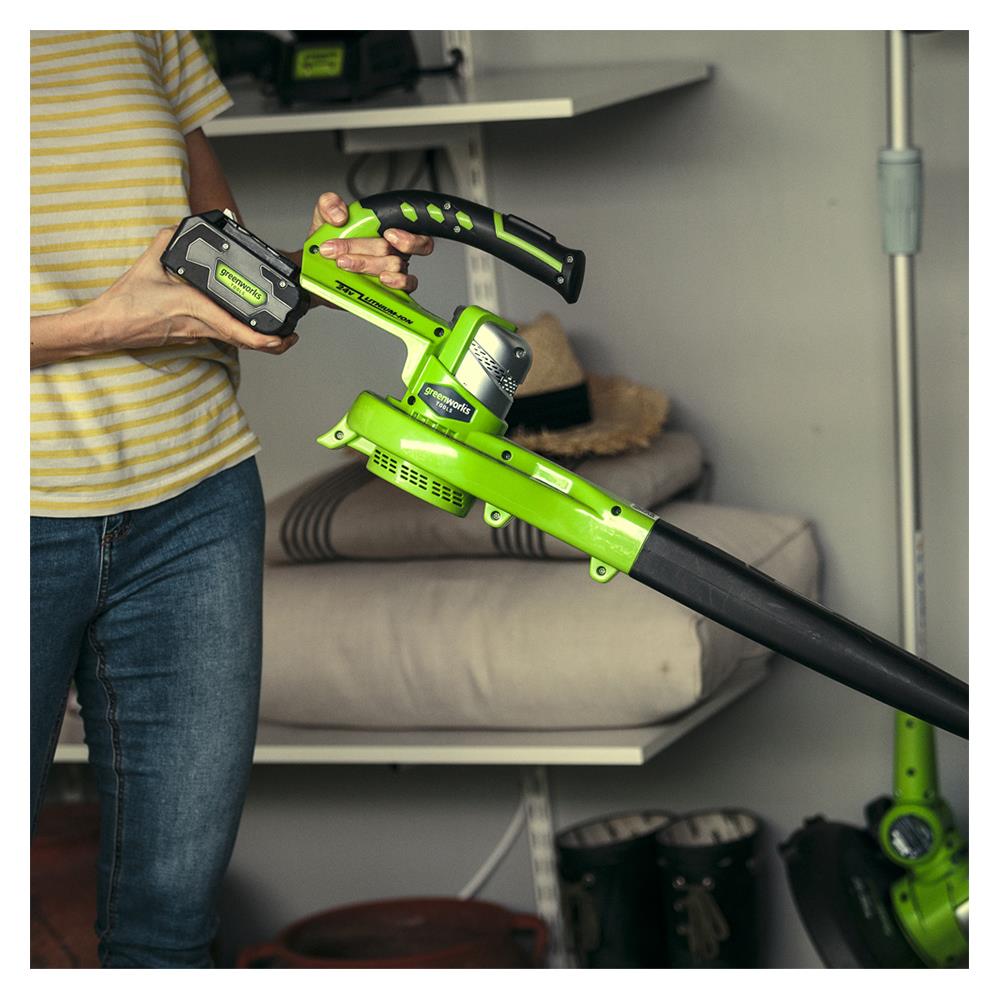เครื่องเป่าใบไม้ไร้สาย (พร้อมแบตเตอรี่) GREENWORKS GWS0003 24 โวลต์