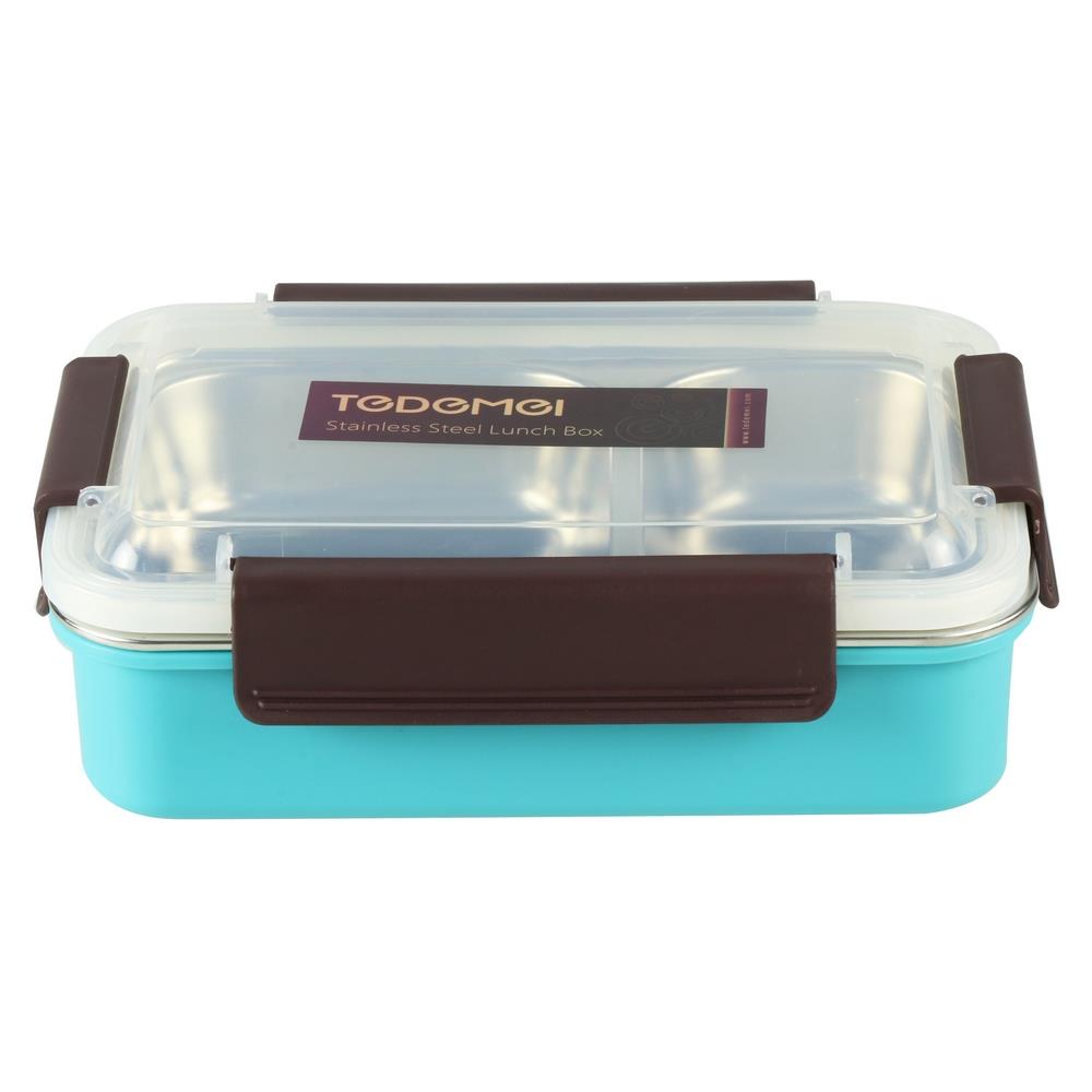 กล่องอาหารเหลี่ยม KEY WAY 2 ช่อง 0.9 ลิตร สเตนเลส