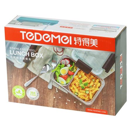 กล่องอาหารเหลี่ยม KEY WAY 2 ช่อง 0.9 ลิตร สเตนเลส_3