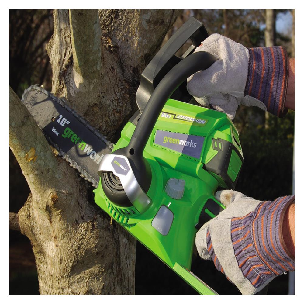 เลื่อยโซ่ไร้สาย (พร้อมแบตเตอรี่) GREENWORKS GWS0004 24 โวลต์
