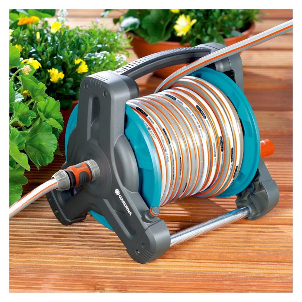 สายยางโรลตั้งพื้น GARDENA 1/2 นิ้วX10เมตร สีฟ้า/สีดำ