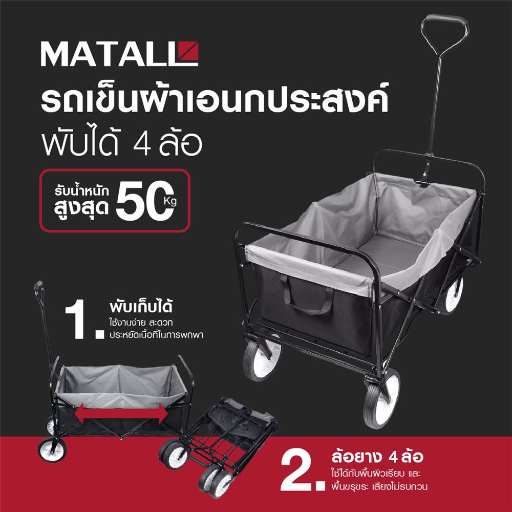 รถเข็นผ้าอเนกประสงค์ พับได้ 4 ล้อ MATALL FW3015D