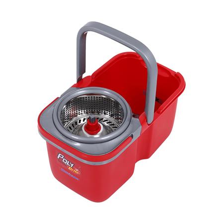 ชุดอุปกรณ์ถังปั่นพร้อมไม้ม็อบ POLY-BRITE HURRICANE สีแดง_2