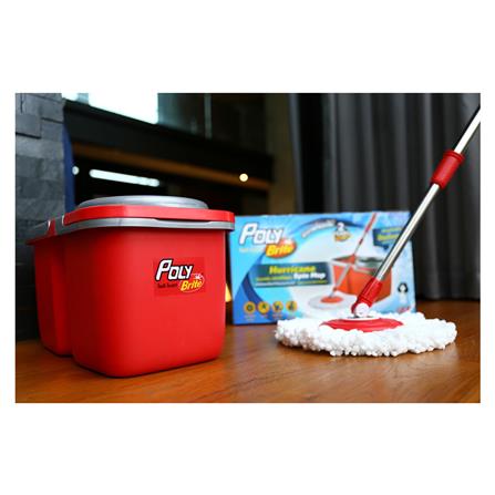 ชุดอุปกรณ์ถังปั่นพร้อมไม้ม็อบ POLY-BRITE HURRICANE สีแดง_7