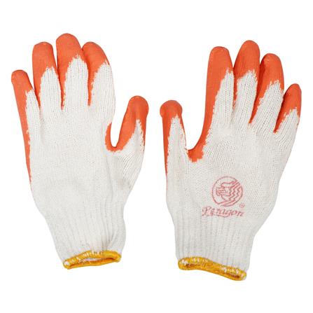 ถุงมือถักเคลือบยางธรรมชาติ กันลื่น PARAGON สีส้ม