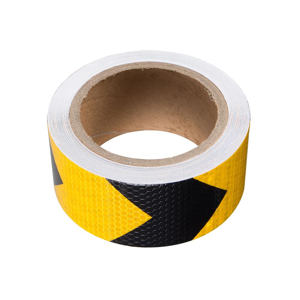 เทปสะท้อนแสงลายลูกศร RIGHT 5 ซม. x 10 ม. สีเหลือง-สีดำ