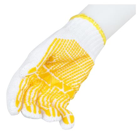 ถุงมือถักกันลื่น PARAGON สีขาว/สีเหลือง_3