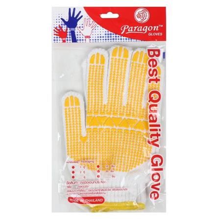 ถุงมือถักกันลื่น PARAGON สีขาว/สีเหลือง_4