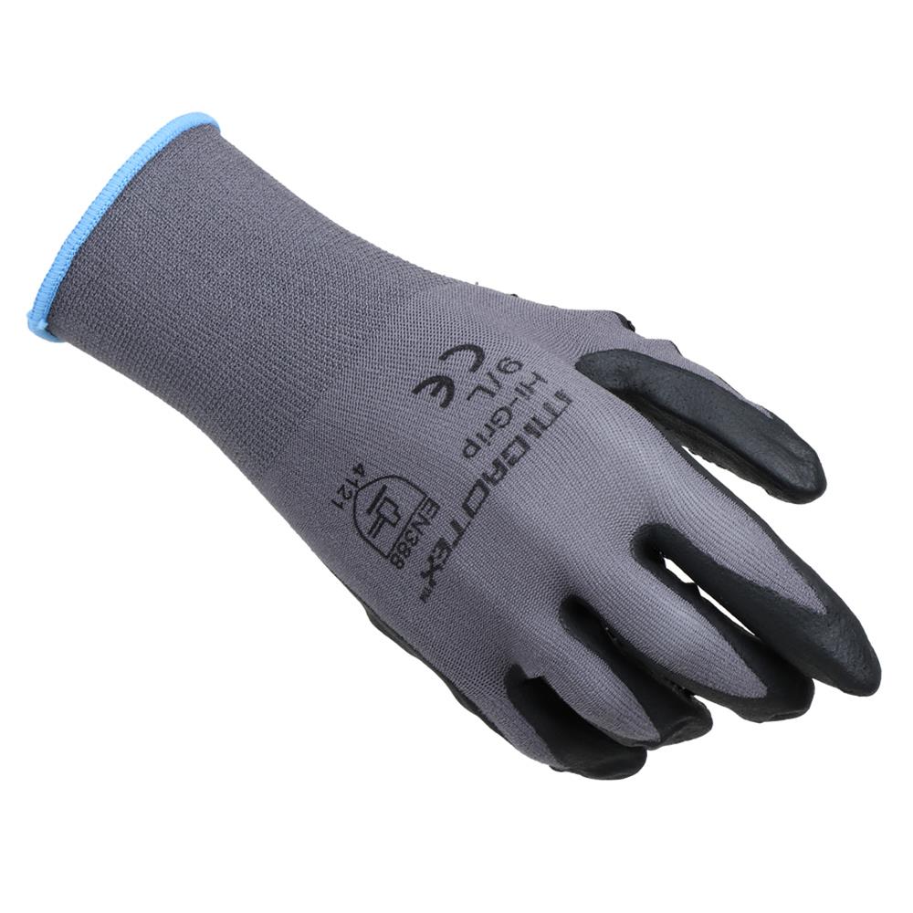ถุงมือถักเคลือบไมโครโฟมไนไตร MICROTEX สีดำ/สีเทา