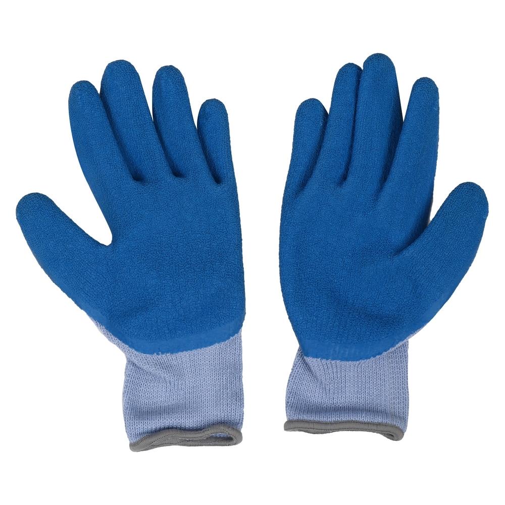 ถุงมือถักกันลื่นเคลือบยางธรรมชาติ MICROTEX สีฟ้า