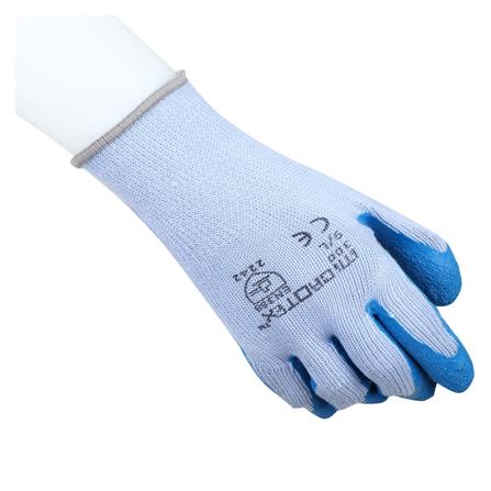 ถุงมือถักกันลื่นเคลือบยางธรรมชาติ MICROTEX สีฟ้า_2