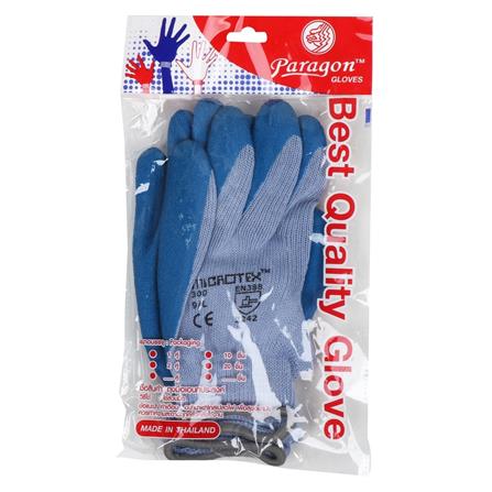 ถุงมือถักกันลื่นเคลือบยางธรรมชาติ MICROTEX สีฟ้า_4