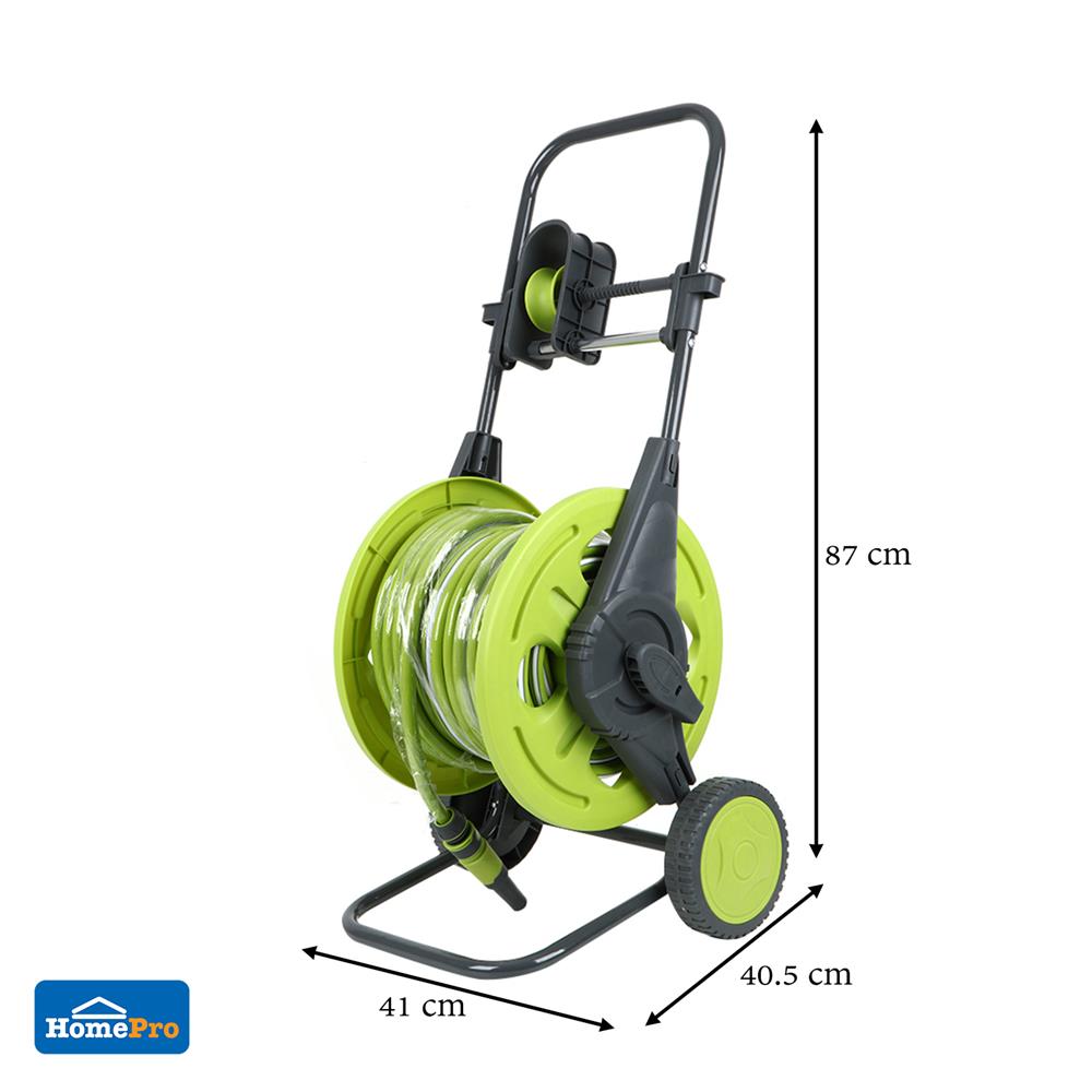 สายยางโรลล้อลาก SPRING DGH-008-S 1/2นิ้้วX40เมตร สีเขียว/สีเทา