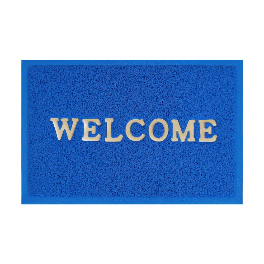 พรมเช็ดเท้าดักฝุ่น ME LIVING WELCOME 40X60 ซม. สีน้ำเงิน_1