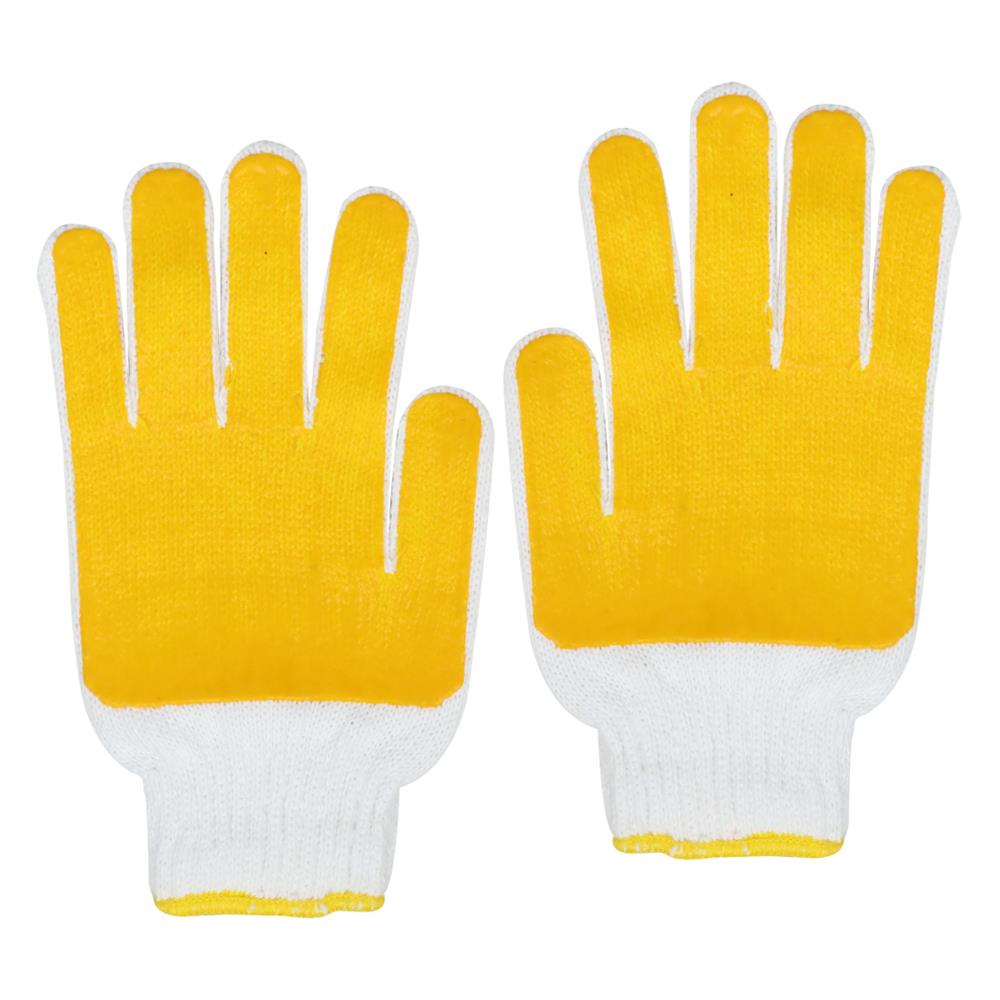 ถุงมือถักเคลือบยางธรรมชาติ MICROTEX สีเหลือง