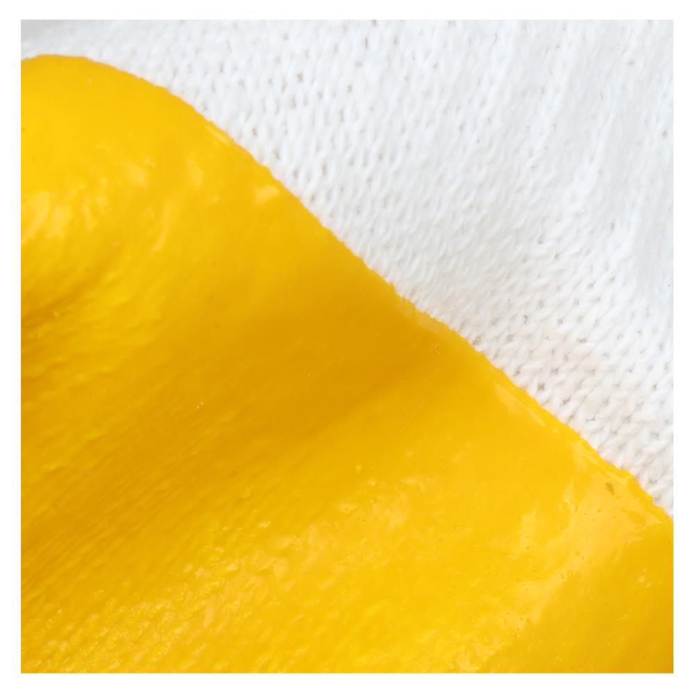 ถุงมือถักเคลือบยางธรรมชาติ MICROTEX สีเหลือง